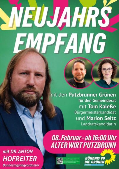 Neujahrsempfang Putzbrunn mit Toni Hofreiter und Marion Seitz am 8.2.