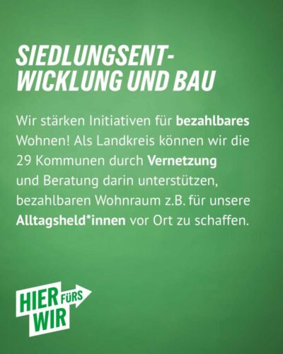 Wahlprogramm Siedlungswerk und Bau